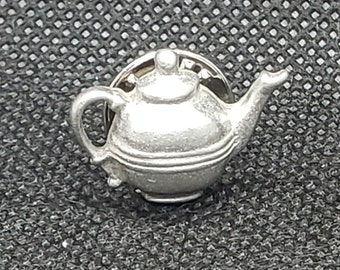 Tiny, Vintage, Teapot Pushback Pin, Tie Tack, or Lapel Pin, So Detailed!