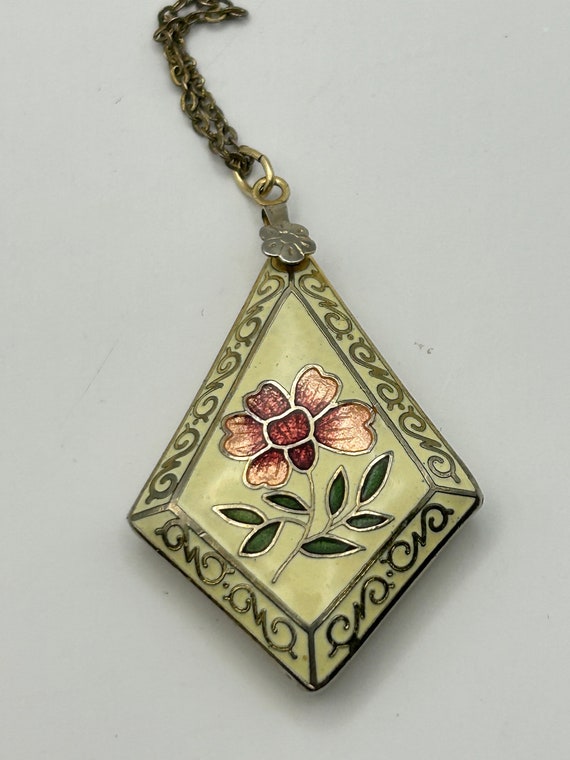 Cloissone Pendant With A Flower