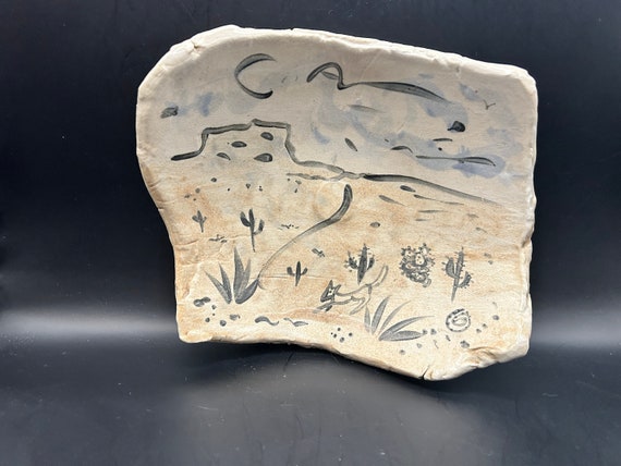 Charming Studio Pottery, Coyote in The Desert, Ma… - image 1