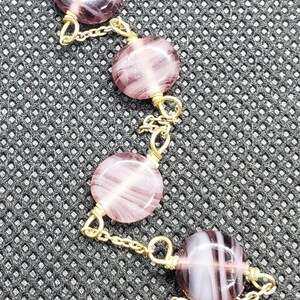 Vintage Purple Handmade Glass Beaded Necklace, Lovely Condition image 5