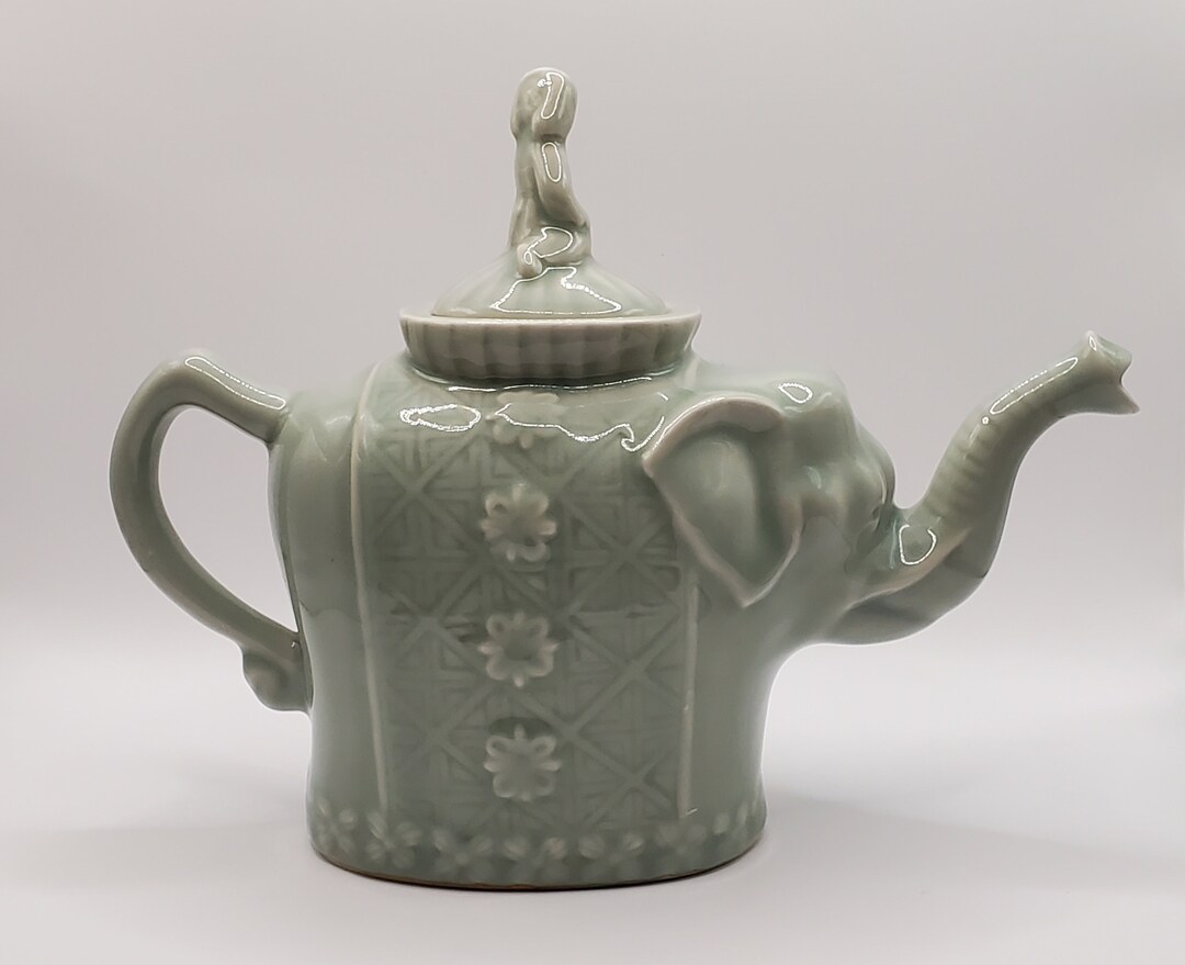 Vintage Pier One Elephant With Rider Teapot Excellent Etsy