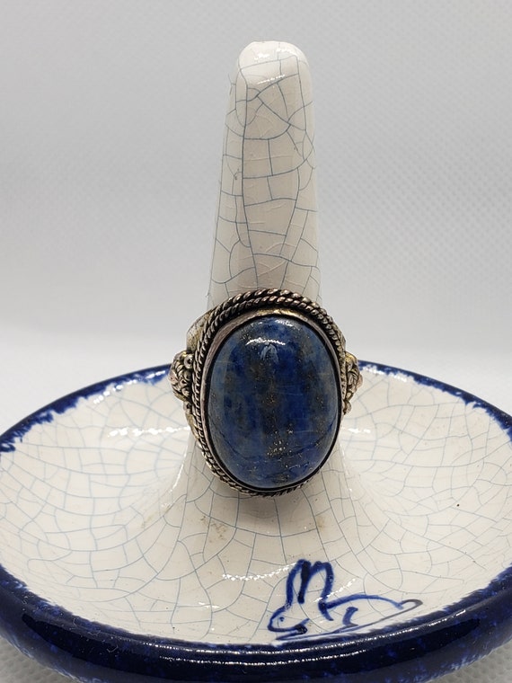 Large Lapis Lazuli Ring, Size 7, Beautiful Blue, … - image 3