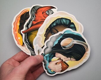 Season Queens Sticker Set, Laminated Vinyl, Season Seasonal Art, Water Resistant Hydro Flask Water Bottle Decal, Laptop Cover Art, Woman Art