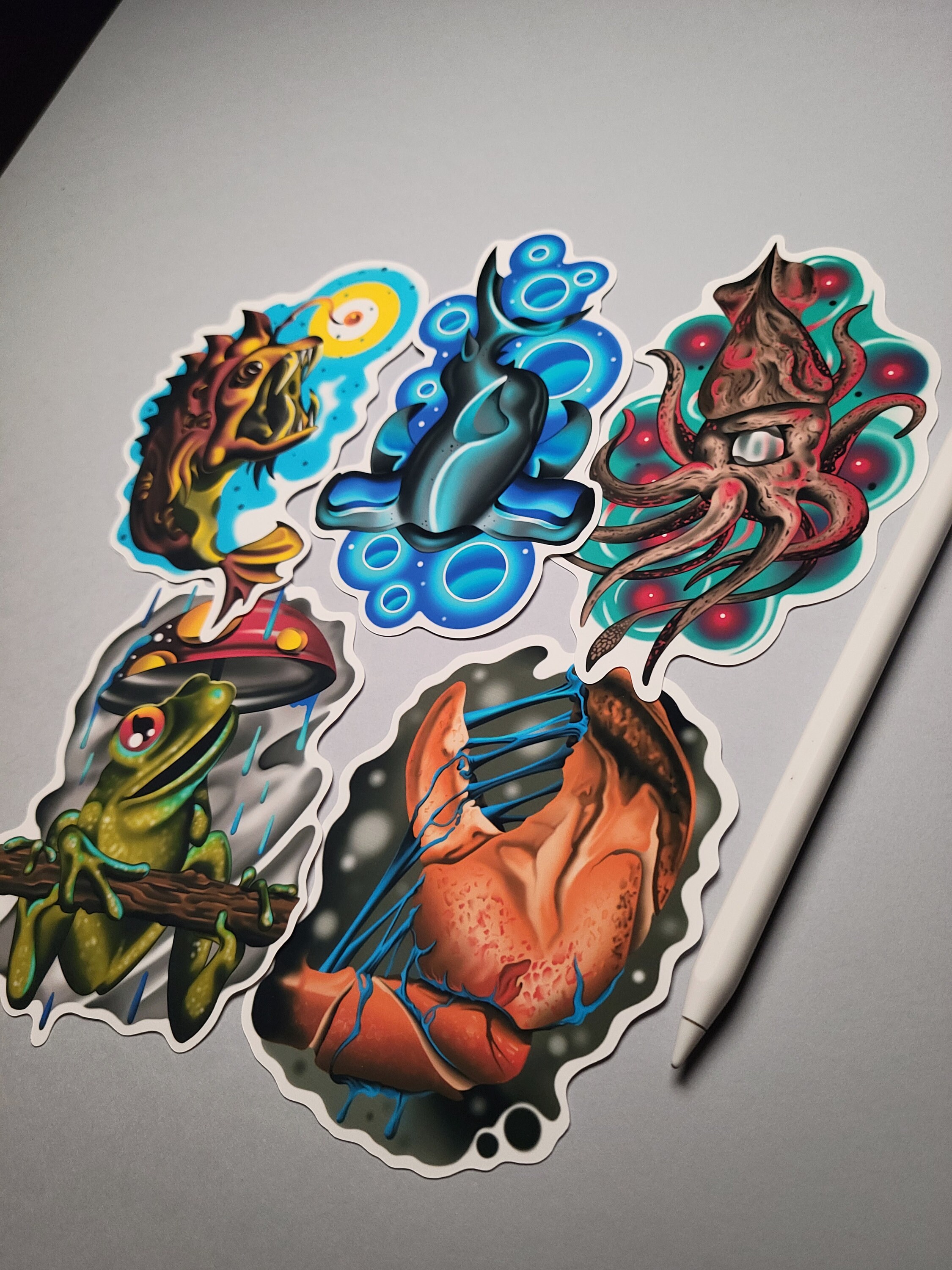 Transaqua Sticker Aquatic Sticker Set, Water Resistant Vinyl, Hydro Flask Water Bottle ...