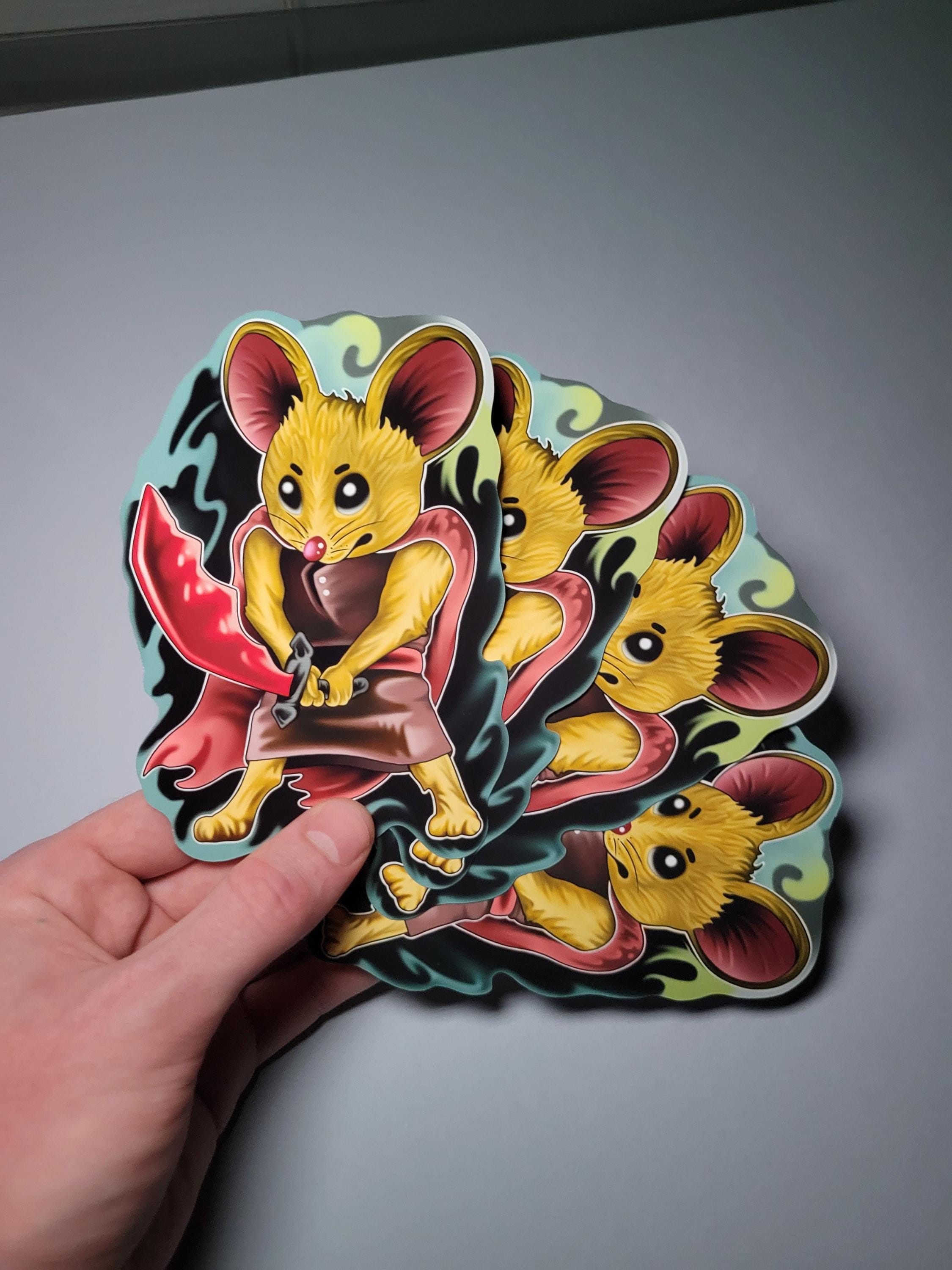 Mouse Sticker- Medieval Art-drawing-water Bottle Decal-fairytale ...