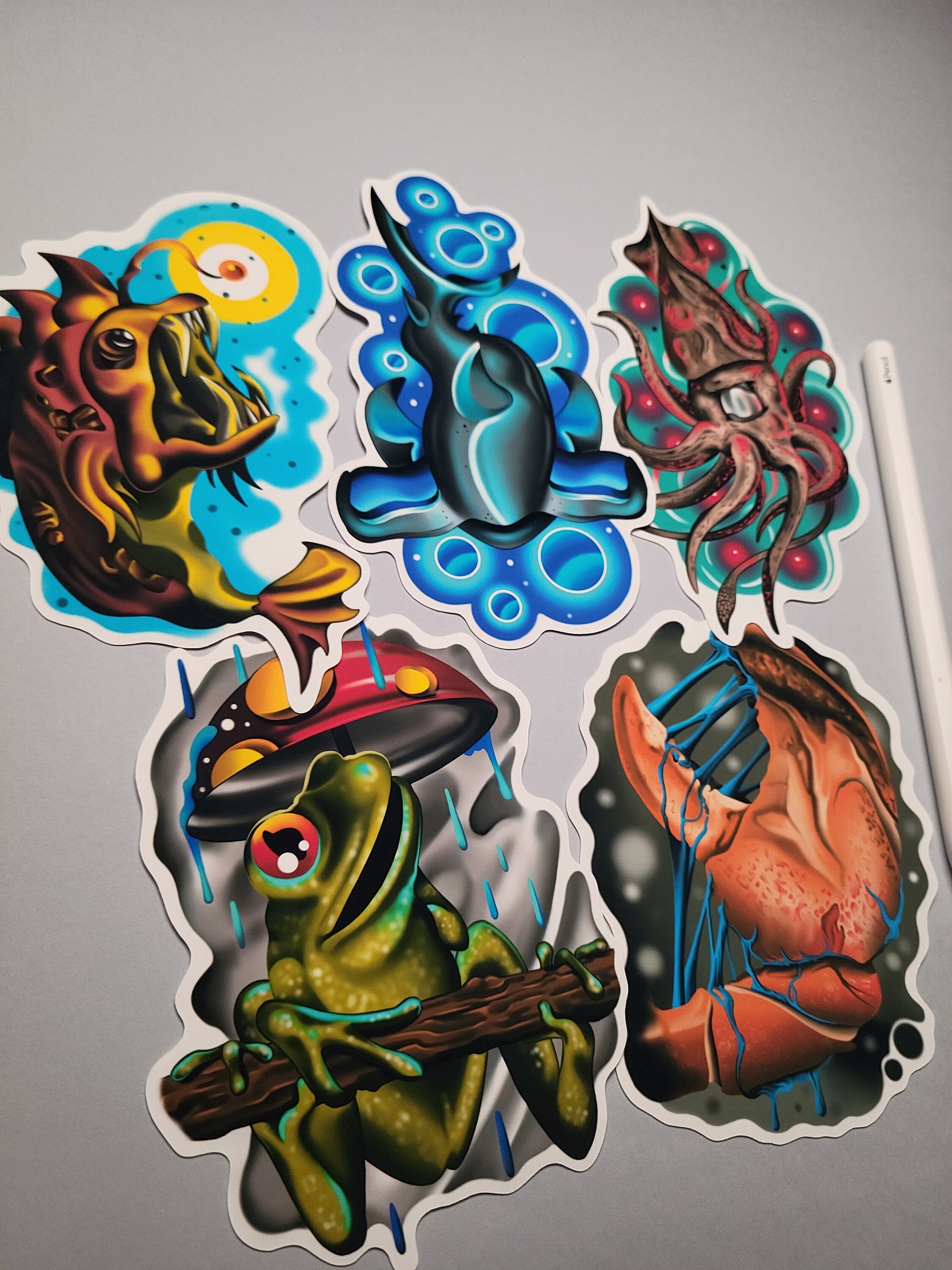 Transaqua Sticker Aquatic Sticker Set, Water Resistant Vinyl, Hydro Flask Water Bottle ...