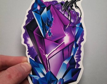 Crystal Bug Sticker, Water Resistant Vinyl, Hydro Flask Water Bottle Decal, Laptop Cover Sticker, Digital Bug Nature Illustration, Art Book
