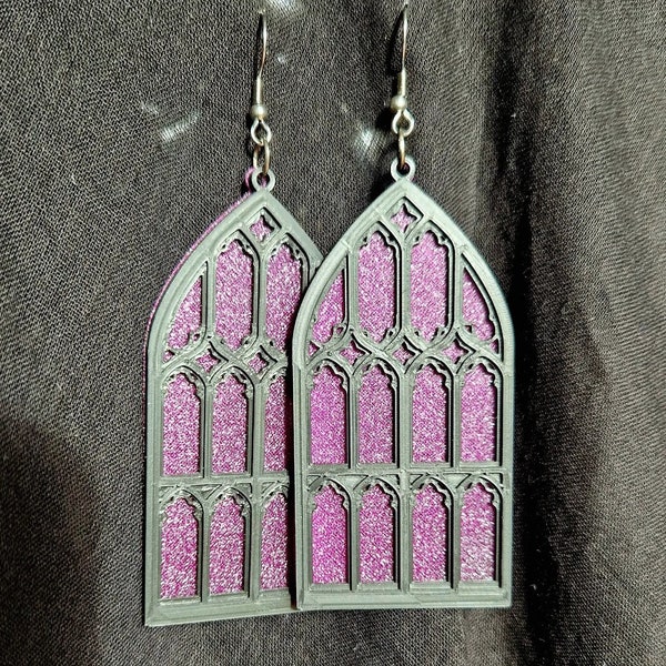 Ohrringe Kathedrale Kirchenfenster Ohrhänger Schmuck 7,5 cm