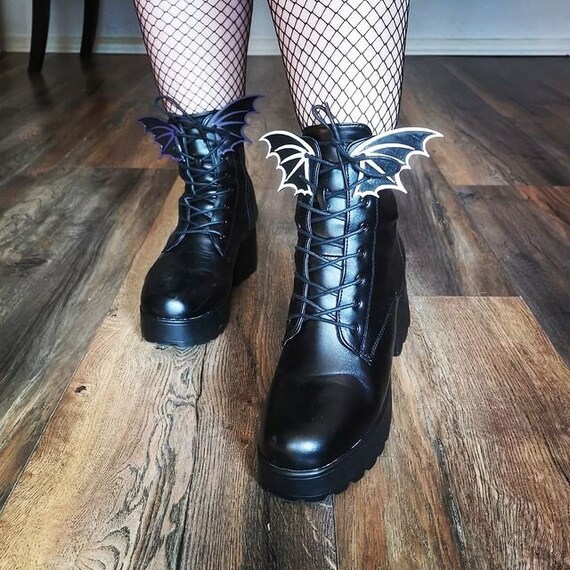 Fledermaus Stiefel Schuh Accessoire Flügel Schuhschmuck 3D Printed