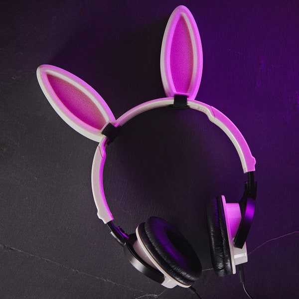 Headset Ohren Kopfhörer Schmuck Zubehör Accessoire Hasenohren Bunny Ears Gaming Cosplay Streamer