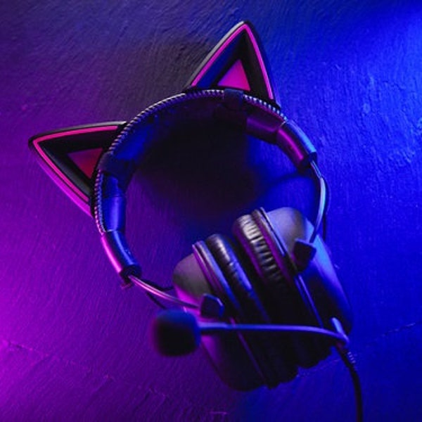 Headset Ohren Kopfhörer Schmuck Zubehör Accessoire Katzenohren Kitty Ears Gaming Cosplay Streamer Cat Ears