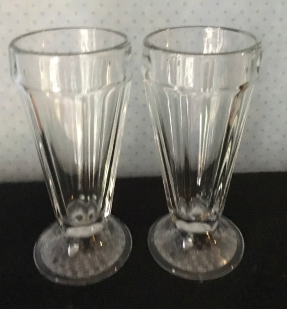 Vintage Ice Cream Soda Glasses Etsy