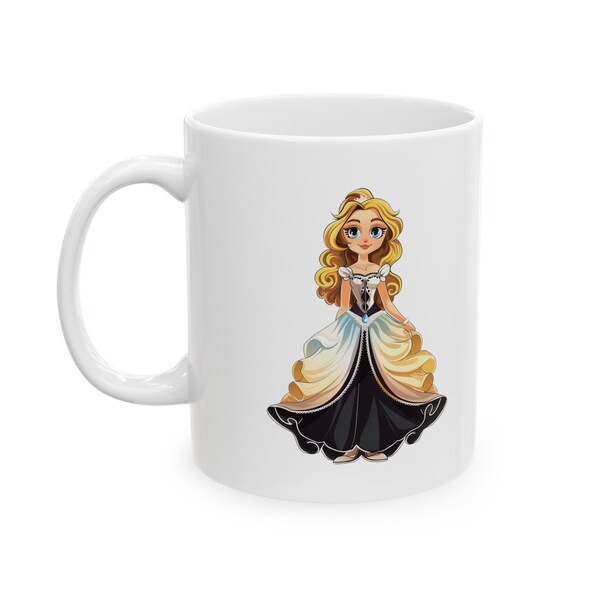 Princess with Yellow Dress - Ceramic Mug, (11oz)