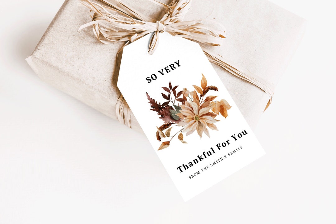 Editable Thanksgiving Gift Tag,printable Thankful Tag,printable ...