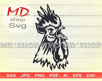 Rooster SVG, Rooster CNC Plasma, Rooster Files for Cricut, Rooster Silhouette DXF, Farm Animals png