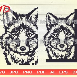 Fox SVG, Fox Head Silhouette, Clipart Wildlife