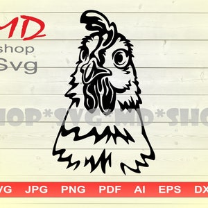 Chicken silhouette SVG, vector files for Cricut, farm animals, instant download