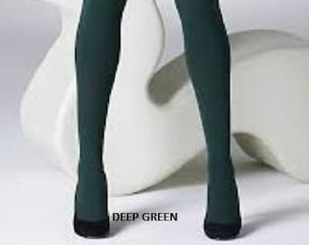 Giulia Samba 40 Dark Green Warm Spuce Scotland Christmas Tights- Modern City Wear Irish St. Patricks Day