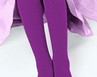 Giulia Ketty 40 Ukraine Girls Bright Modern Spring Tights in Bright Purple Party Punch Bowl Colors