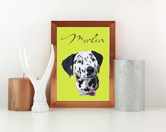 Custom pet portrait, personalized gift, pet memorial, pet portrait from photo, digital pet painting, gift for pet owner