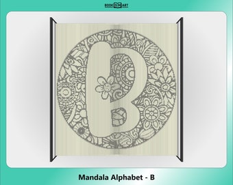 Mandala Alphabet - B • Ausschneiden und Falten Buch Muster • Sofortiger Download PDF Datei (Anleitung enthalten)