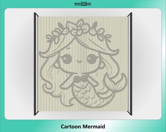 Cartoon Mermaid • Cut and Fold Book Pattern • Instant Download • Multiple Sizes • Instructions Included