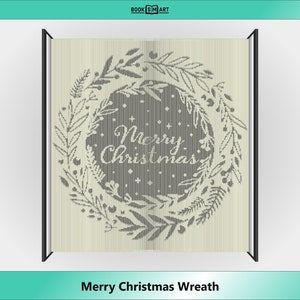 Merry Christmas Wreath • Cut and Fold Book Pattern • Instant Download PDF File (Instructions Included)