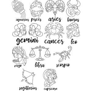 Zodiac Symbol Bundle • Book Cut and Fold Patterns • Instant Download