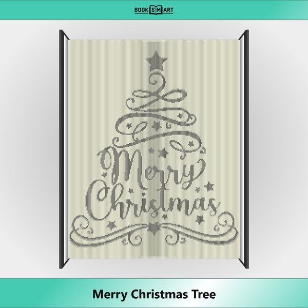 Fröhlicher Weihnachtsbaum • Ausschneiden und Falten Buch Muster • Sofortiger Download PDF Datei (Anleitung enthalten)
