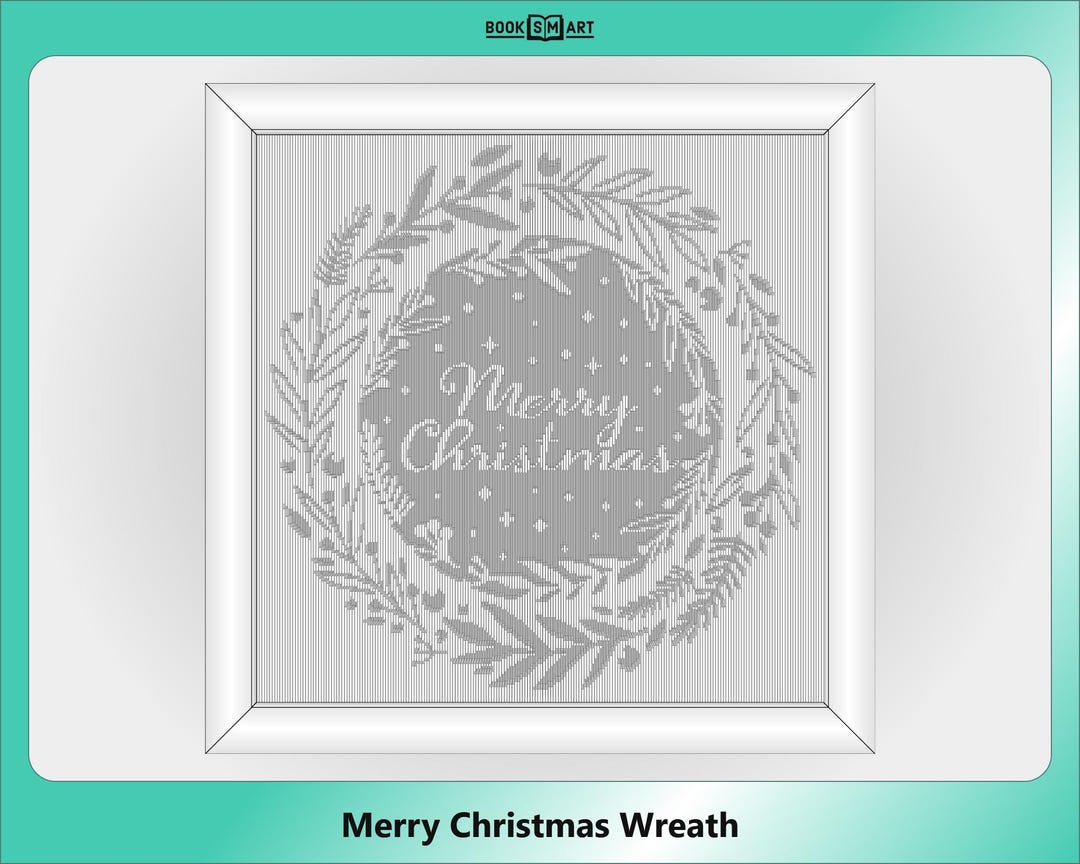Merry Christmas Wreath • Cricut SVG Folding Pattern for Deep Box Frame ...