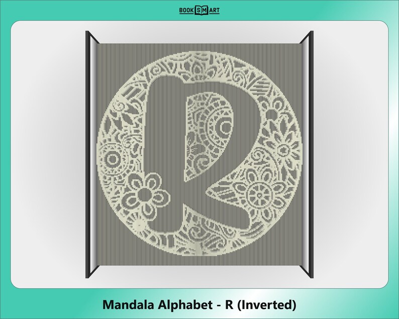 Letter R Inverted Drawing Mandala Alphabet - R • Cut and Fold Book Pattern • Instant Download PDF ...