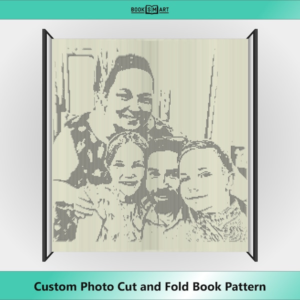 Custom Photo Cut and Fold Book Pattern • Made to Order Downloadable PDF File (Instructions Included)