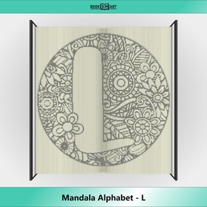 Alfabeto Mandala - L • Padrão de livro cortado e dobrado • Download instantâneo de arquivo PDF (instruções incluídas)