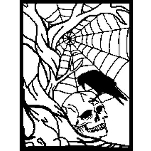 Halloween • Raven and Skull • Book Cut and Fold Pattern • Instant Download