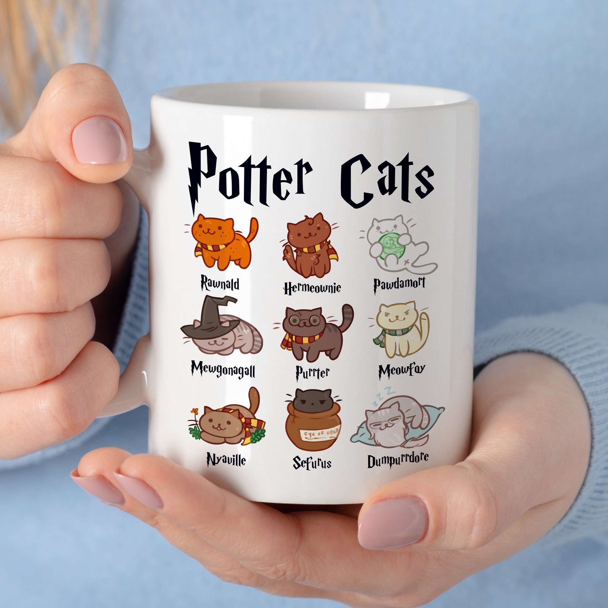 Discover Tazza Mug Harry Potter Cats Mug - Un Regalo Perfetto Per I Fan Di Harry Pawter Wizard Amanti Dei Gatti E Degli Animali