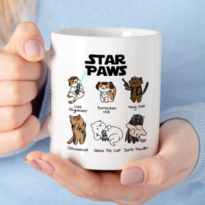 Star Paws Mug A Purrfect Gift for Star Wars Fans, Cat and Animal Lovers