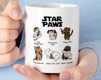 Star Paws Mug A Purrfect Gift for Star Wars Fans, Cat and Animal Lovers