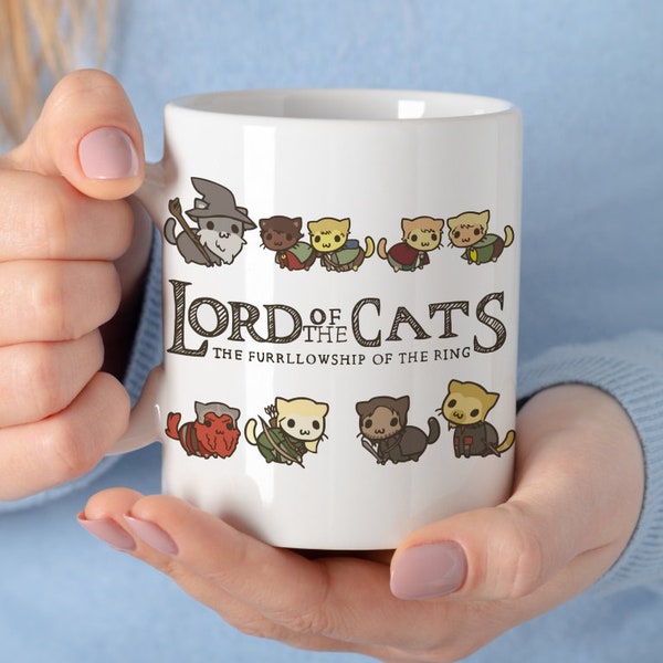 Lord Of The Cats mok, een Purrfect cadeau voor ringenfans, katten, kittens en dierenliefhebbers