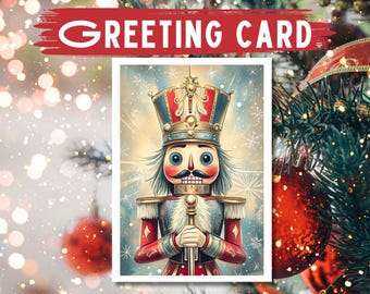 Nutcracker Holiday Card: Classic Christmas Tree Illustration