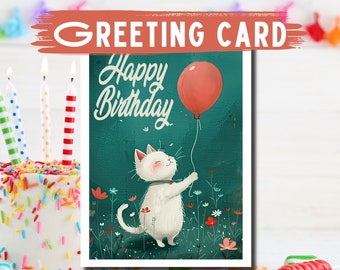 Watercolor Kittens Birthday Card - View #14