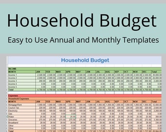 Easy Budget Spreadsheet Monthly and Annual Planner - Financial Planner - Track Expenses - Cost of Living Help