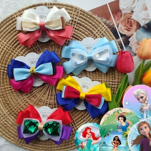 Disney Princess hair bow | Girl hair clip | Princess bow | Toddler bow | Disney Princess inspired hair bow | 4.5” bow | 4.5 inches bow