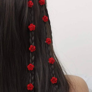 10 PCs flower hair ring | rose hair ring | hair ring | valentines hair ring | beautiful hair ring | hair jewelry