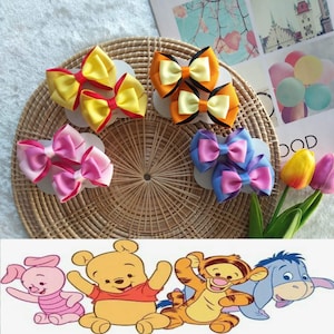 Winnie The Pooh hair bow | Girl hair clip | The Pooh bow | Toddler bow | Disney Princess inspired hair bow | 3” bow | 3inch bow