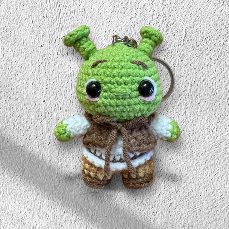 Shrek Crochet Keychain | Adorable Crochet Keychain or Desk Decor ...