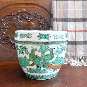Gold Imari Green Medium Cache Pot/Planter
