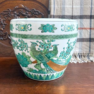 Gold Imari Green Large Cache Pot/Planter
