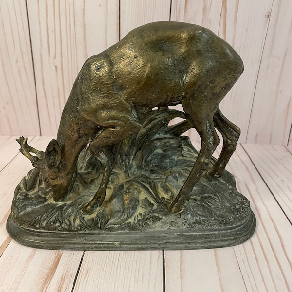 Bronze Deer Statue Etsy