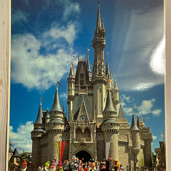 Vintage Cinderella Castle Provides a Spectacular Backdrop for Mickey Mouse and His Friends Printed Photo #3502