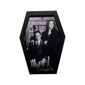 Gomez and  Morticia | Coffin Framed Art | 3D Printed